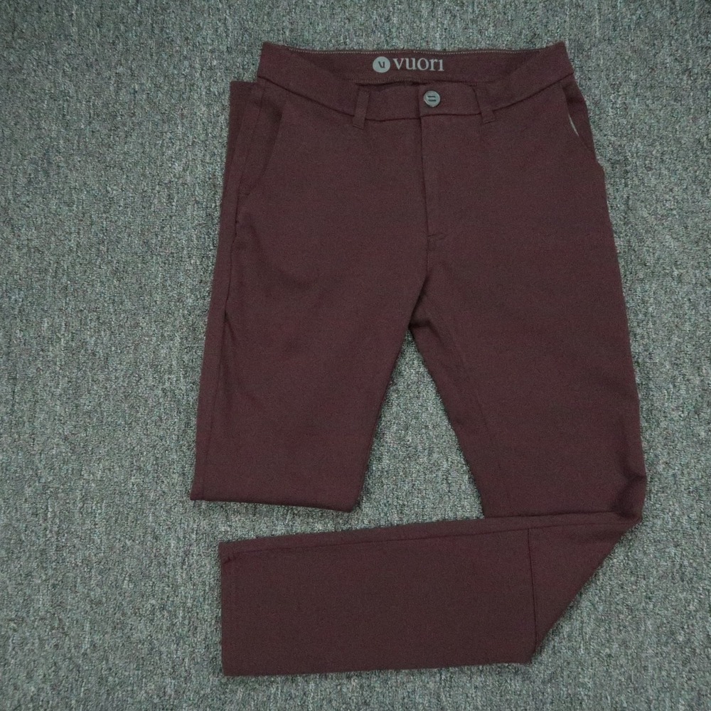 Vuori Pants Mens 28x30 Red Everything Chino Stretch Trouser Zip Pocket Preppy